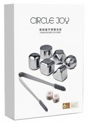 Охлаждающие камни для напитков Circle Joy Ice Cubes CJ- BK02 6шт серебро