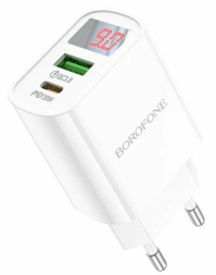 Сетевое зар. устр. Borofone BA78A 1USB/1C PD/QC3.0 18W/20W белое