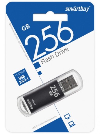  3.0 USB флеш накопитель Smartbuy 256 GB V-Cut Black (SB256GBVC-K3)
