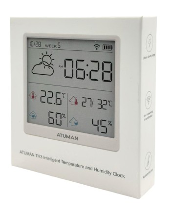  Датчик температуры и влажности ATuMan Duka TH3 EU серый