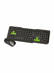 Беспроводной комплект клавиатура+мышь Smartbuy ONE черно-зеленый (230346AG-KN)