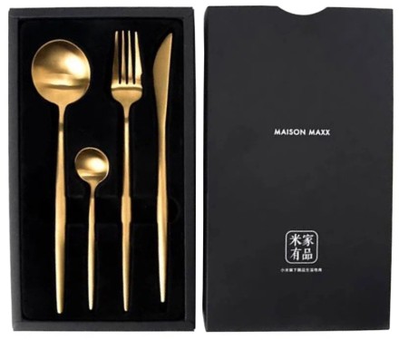  Набор столовых приборов Maison Maxx Modern Flatware Set (4 предмета) золотой