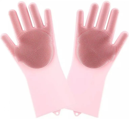 Перчатки для уборки Xiaomi Silicone Cleaning Glove розовые