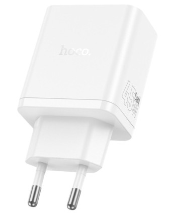  Сетевое зар. устр. Hoco N50 1USB/2С 45W белое