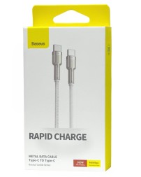 Кабель-зарядка Type-C на Type-C Baseus Cafule Metal 100W 2м (CATJK-D02) белый