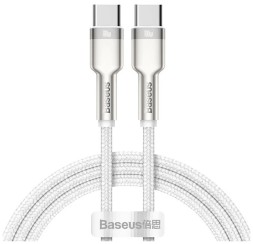 Кабель-зарядка Type-C на Type-C Baseus Cafule Metal 100W 2м CATJK-D02 белый