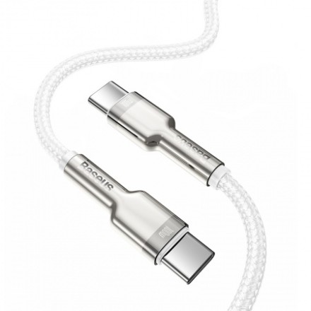  Кабель-зарядка Type-C на Type-C Baseus Cafule Metal 100W 2м CATJK-D02 белый
