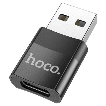  Переходник USB на Type-C Hoco UA17 черный