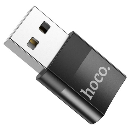  Переходник USB на Type-C Hoco UA17 черный