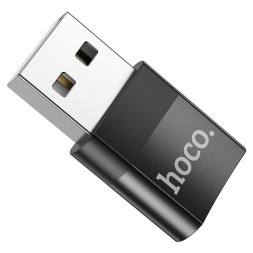 Переходник USB на Type-C Hoco UA17 черный