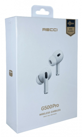 Беспроводные наушники TWS Recci G500 Pro BT5.3/40mAh (250mAh)/3.5ч белые