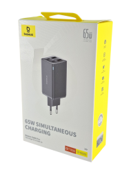 Сетевое зар. устр. Baseus GaN6Pro Fast Charger 2USB/2C 65W кабель T-C на T-C P10162701113-00 черное