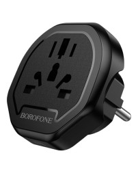 Сетевой переходник адаптер для евророзетки Borofone BAC15 10А 250В черный