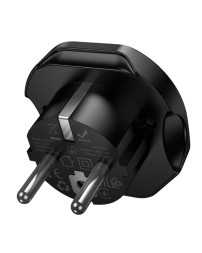 Сетевой переходник адаптер для евророзетки Borofone BAC15 10А 250В черный