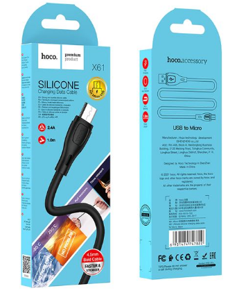  Usb Кабель-зарядка Micro Hoco X61 1м черный