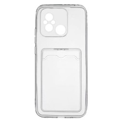 Чехол-накладка силикон с карманом под карту Xiaomi Redmi 12C прозрачный