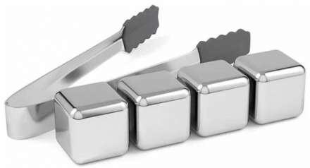  Охлаждающие камни для напитков Circle Joy Stainless Steel Ice Cubes CJ-BK03 4шт серебро