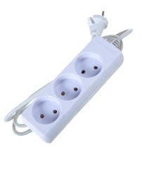 Perfeo сетевой удлинитель без заземления &quot;POWERLITE&quot;, 1,5м, 3 розетки, белый (PF-PL-3/1,5-W)