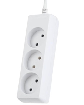  Perfeo сетевой удлинитель без заземления &quot;POWERLITE&quot;, 1,5м, 3 розетки, белый (PF-PL-3/1,5-W)