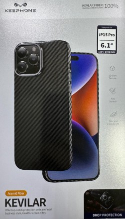  Накладка для i-Phone 15 Pro Keephone Kevilar черный