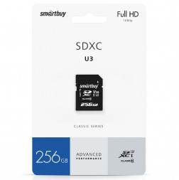 micro SDXC карта памяти Smartbuy 256GB U3 V30 A1 Advanced R/W up to 90/55 с адапт. (SB256GBSDU1A-AD)