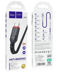 Usb Кабель-зарядка Type-C Hoco X59 3A 2м в тканевой оплётке черный