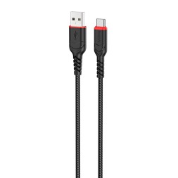 Usb Кабель-зарядка Type-C Hoco X59 3A 2м в тканевой оплётке черный