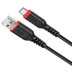 Usb Кабель-зарядка Type-C Hoco X59 3A 2м в тканевой оплётке черный