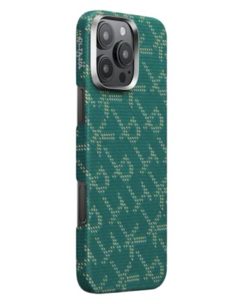  Накладка для i-Phone 16 Pro 6.3" Pitaka Tactile Woven case PTK-Green/Gold
