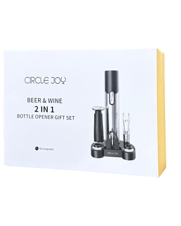  Винный и пивной набор Circle Joy 2 in 1 Gift Set (CJ-TZ09) черный