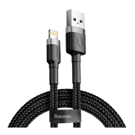  Usb Кабель-зарядка Lightning Baseus Cafule 1м (CALKLF-BG1) чёрно-серебристый