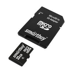 micro SDHC карта памяти Smartbuy 32GB Class 10 (с адаптером SD)