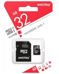 micro SDHC карта памяти Smartbuy 32GB Class 10 (с адаптером SD)