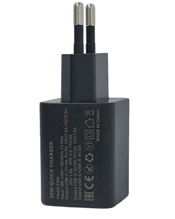  Сетевое зарядное устройство EOFE E306 1C/1USB 30W черное