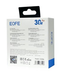 Сетевое зарядное устройство EOFE E306 1C/1USB 30W черное