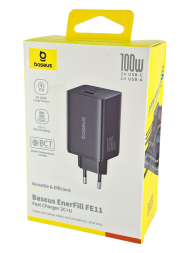 Сетевое зар. устр. Baseus EnerFill FE11 100W 1USB/2C P10182102123-00 черное