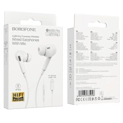 Стереонаушники Borofone BM30 Pro Lightning 1.2м белые
