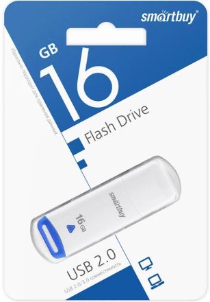  USB флеш накопитель Smartbuy 16GB Easy White (SB016GBEW)