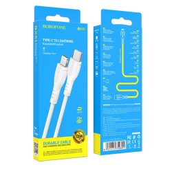 Usb Кабель-зарядка Type-C на Lightning Borofone BX51 Durable 12W 1м силиконовый белый