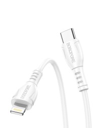 Usb Кабель-зарядка Type-C на Lightning Borofone BX51 Durable 12W 1м силиконовый белый