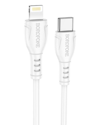  Usb Кабель-зарядка Type-C на Lightning Borofone BX51 Durable 12W 1м силиконовый белый