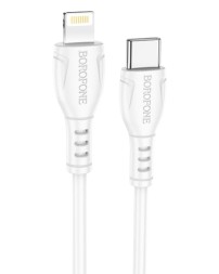 Usb Кабель-зарядка Type-C на Lightning Borofone BX51 Durable 12W 1м силиконовый белый