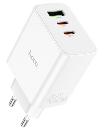  Сетевое зар. устр. Hoco C126A 1USB/2C 18W/40W белое
