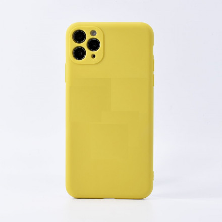 Накладка для i-Phone 13 Pro Max Silicone icase под оригинал, камера закрыта №51 бледно-желтая