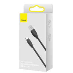 Usb Кабель-зарядка Lightning Baseus Jelly Liquid Silica Gel 2м (CAGD000101) 2.4A черный