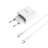  Сетевое зар. устр. Hoco C76A Pro с шнуром Type-C на Lighting 30W белое