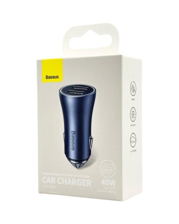  Автомобильное зар.устр. Baseus Golden Contactor Pro Dual Quick Charger 2USB 40W (CGJP020113) синее