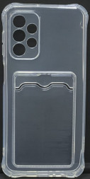 Чехол-накладка силикон с карманом под карту Samsung Galaxy A23 прозрачная