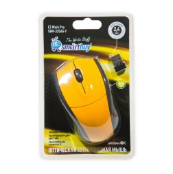 Мышь беспроводная Smartbuy 325AG USB/DPI 1000/3 кнопки/2AAA желтая (SBM-325AG-Y)