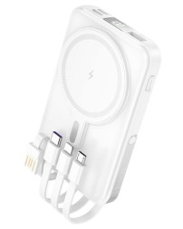 Powerbank магнитный с MagSafe Hoco J135 10000mAh с подставкой белый